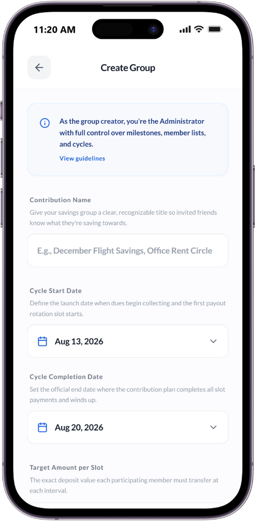 Create Group Screen